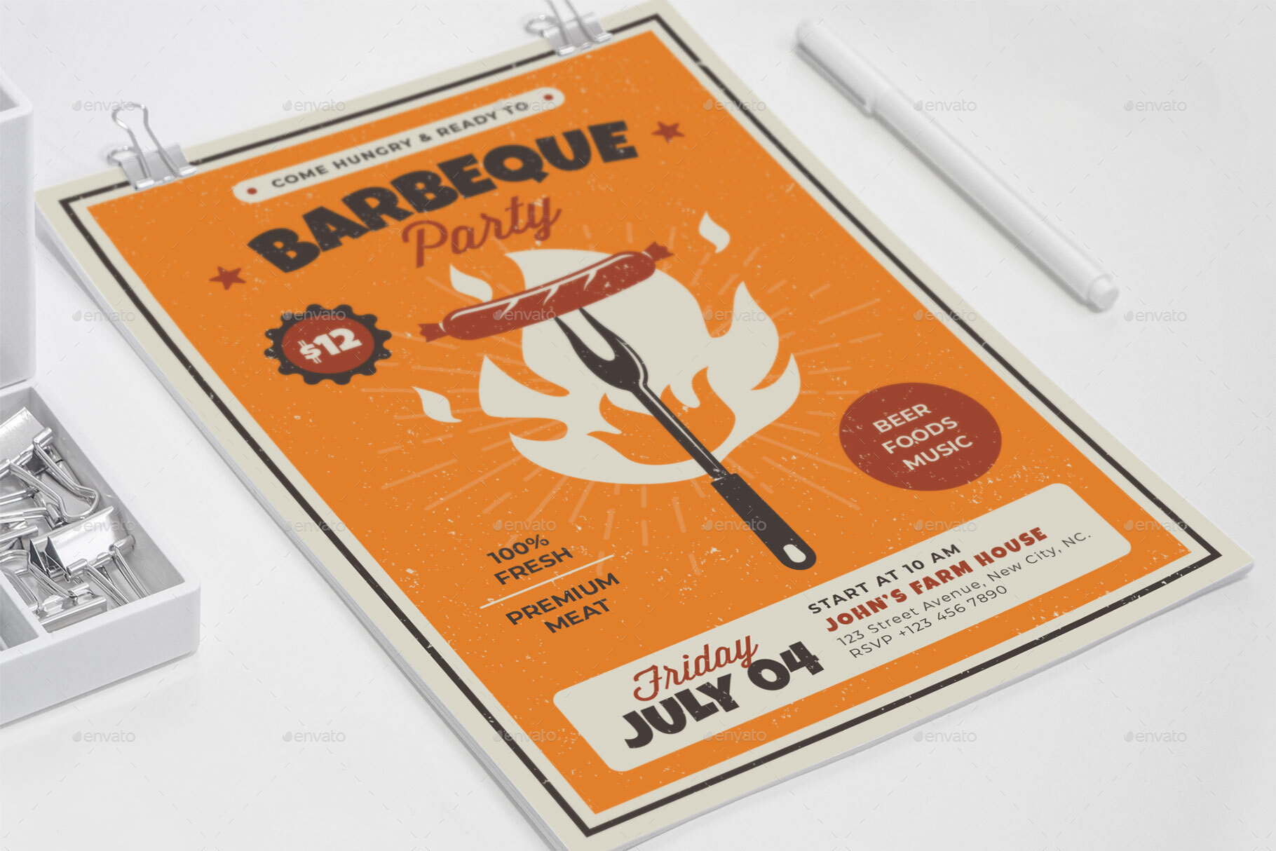 Retro Barbeque Party Template Set by messenj4h GraphicRiver